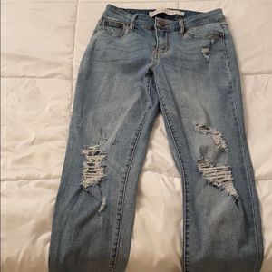 Slightly worn skinny jeans